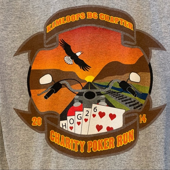 Motorcycle Poker Run Long Sleeve Tee Shirt - Picture 10 of 13